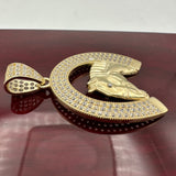 1.5” 14k Gold CZ Horse Shoe Pendant