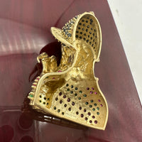 2.1” 14k Yellow Gold CZ Freddy Krueger Pendant