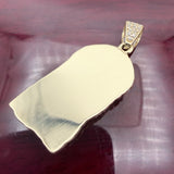 1.9" 14k Gold Jesus Head Pendant
