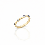 14k Gold Stackable Evil Eye Ring