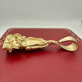 3.2” 14k Yellow Gold 3D Our Lady of Charity Del Cobre Pendant