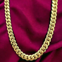 6mm 14k Yellow Gold Solid Miami Cuban Link Chain