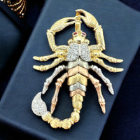 1.6” 14k Tri-color Gold Scorpio Pendant