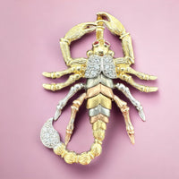 1.6” 14k Tri-color Gold Scorpio Pendant