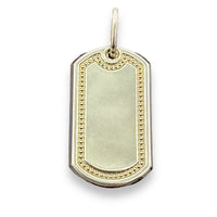10K Yellow Gold Dog Tag Pendant