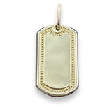 10K Yellow Gold Dog Tag Pendant
