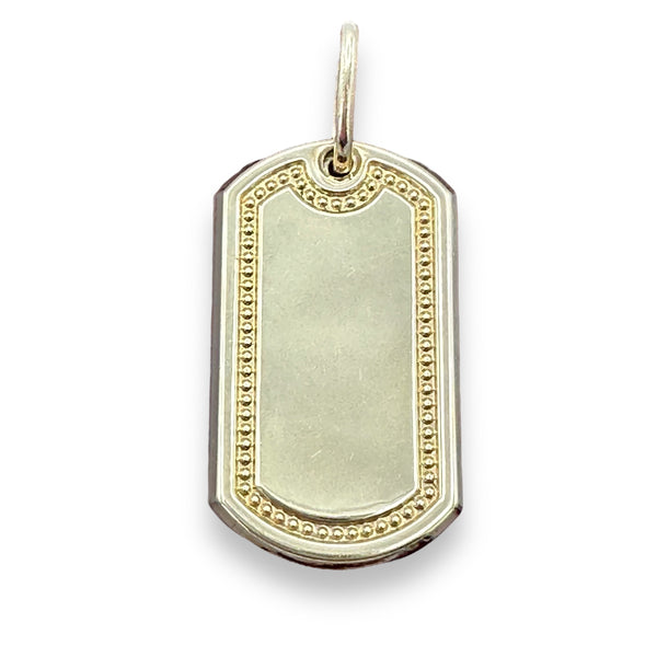 10K Yellow Gold Dog Tag Pendant