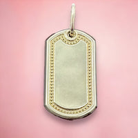 10K Yellow Gold Dog Tag Pendant