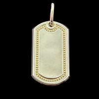 10K Yellow Gold Dog Tag Pendant