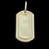 10K Yellow Gold Dog Tag Pendant