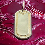 10K Yellow Gold Dog Tag Pendant