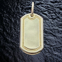 10K Yellow Gold Dog Tag Pendant