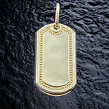 10K Yellow Gold Dog Tag Pendant