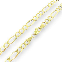 5mm 14k Yellow Gold Solid Figaro Chain