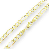 5mm 14k Yellow Gold Solid Figaro Chain