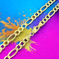 5mm 14k Yellow Gold Solid Figaro Chain