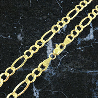 5mm 14k Yellow Gold Solid Figaro Chain