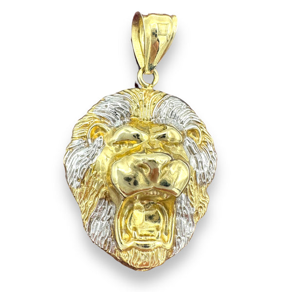 1.6” 10K Yellow Gold Roaring Lion Pendant