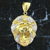 1.6” 10K Yellow Gold Roaring Lion Pendant