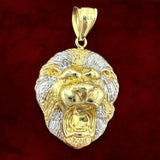 1.6” 10K Yellow Gold Roaring Lion Pendant