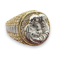 14K Two-tone Gold Religious Ring
