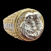 14K Two-tone Gold Religious Ring