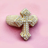 14K Gold 3D Cross Ring