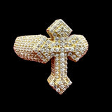 14K Gold 3D Cross Ring