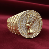 14K Gold 3D Nefertiti Ring