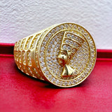 14K Gold 3D Nefertiti Ring
