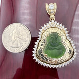 14k Gold 3D Laughing Buddha Pendant