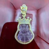 14k Gold Lilac Laughing Buddha Pendant