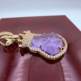 14k Gold Lilac Laughing Buddha Pendant