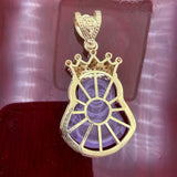 14k Gold Lilac Laughing Buddha Pendant