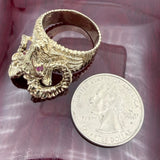 14k Gold Solid Ram Ring