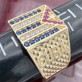 14k Gold Cuban Flag Ring