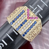 14k Gold Cuban Flag Ring