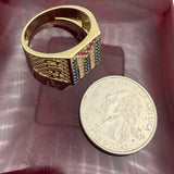 14k Gold Cuban Flag Ring