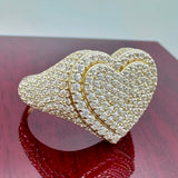 14k Gold 3-D Heart Ring