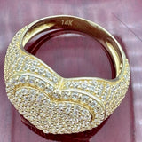 14k Gold 3-D Heart Ring