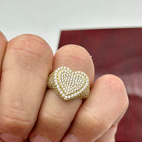 14k Gold 3-D Heart Ring