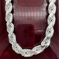 10mm Sterling Silver Hand-braided Rope Chain