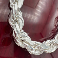 10mm Sterling Silver Hand-braided Rope Chain