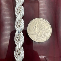 10mm Sterling Silver Hand-braided Rope Chain