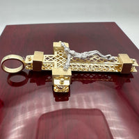 2.1” 14k Two-tone Gold  Crucifix Pendant - Italian Made