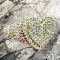 14k Gold 3-D Heart Ring