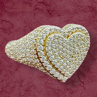 14k Gold 3-D Heart Ring