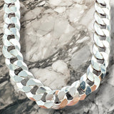 10mm Sterling Silver Concave Curb Chain