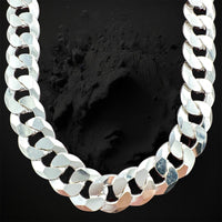 10mm Sterling Silver Concave Curb Chain