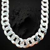 10mm Sterling Silver Concave Curb Chain
